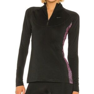 NIKE PRO Black Warm Half-Zip Running Long Sleeve Active Workout Pullover Size XL